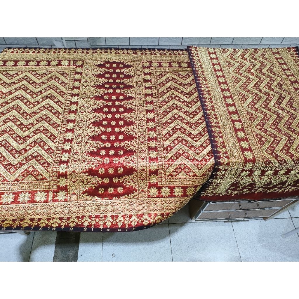 Songket Palembang Asli Motif Berlian ORI Warna Maron