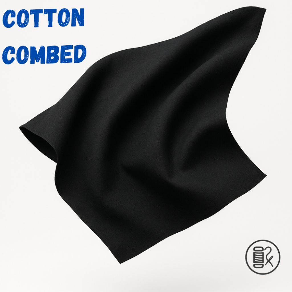 Kain Kaos Katun Combed 30s Hitam | Lebar 175cm | Per Meter