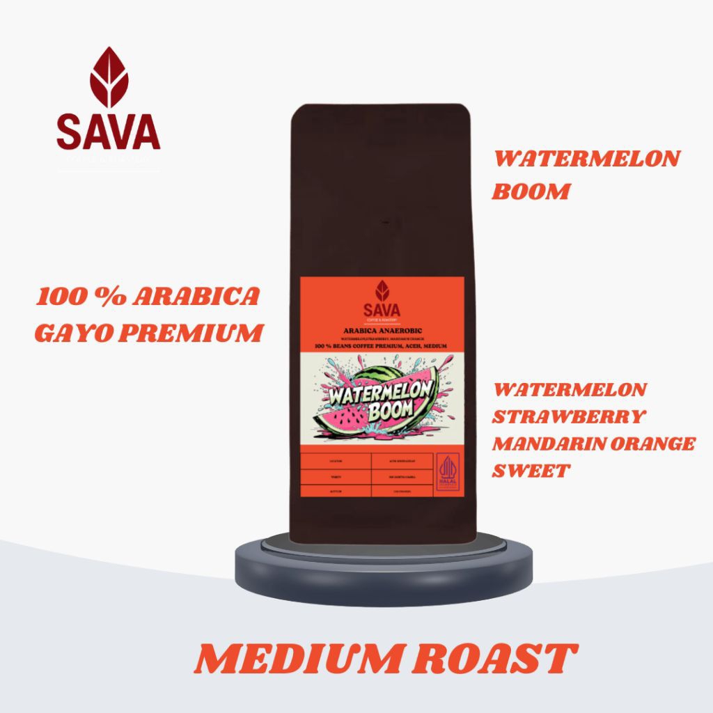 

Kopi Arabika Gayo Proses Anaerobic Premium | Watermelon Boom | 100 gram | Aceh | Sava Coffee