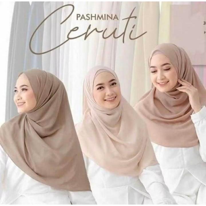 Pasmina Ceruty Babydoll Nyaman Dan LembutHijab panjang 200x75 cm tepi jahit Kerudung ceruti babydoll