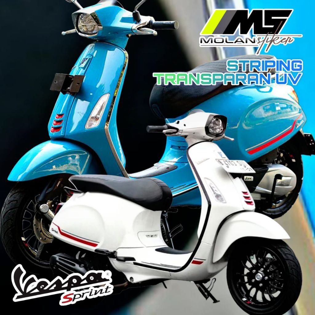 Sticker Striping Variasi Transparan Uv Vespa Sprint Vespa Primavera Vespa Sprint S 150 Vespa Electtr