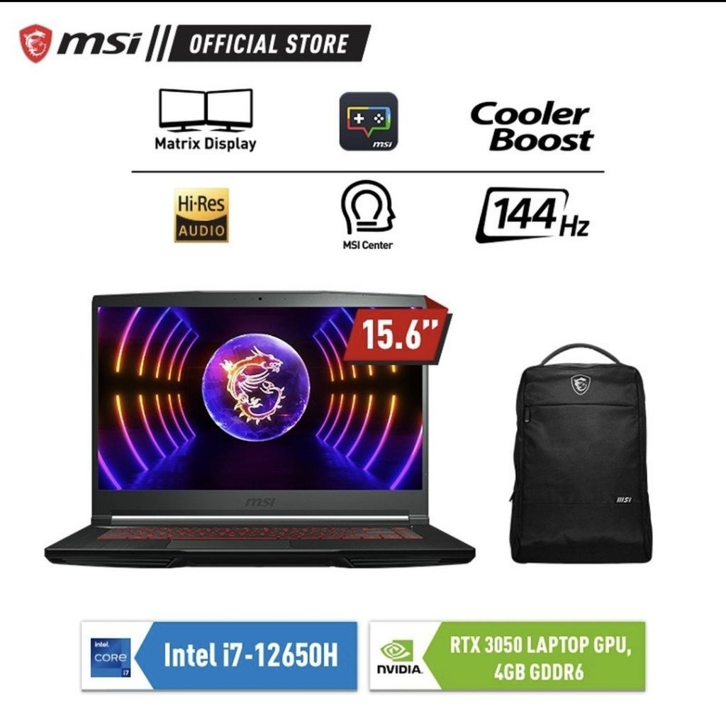 MSI GF63 12uc  BEKAS / SECOND