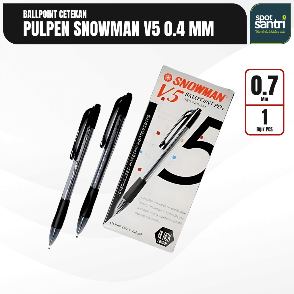 

Pulpen Snowman Cetekan Fine Poin V5 0.7 | Ballpoint Snowman [PCS]