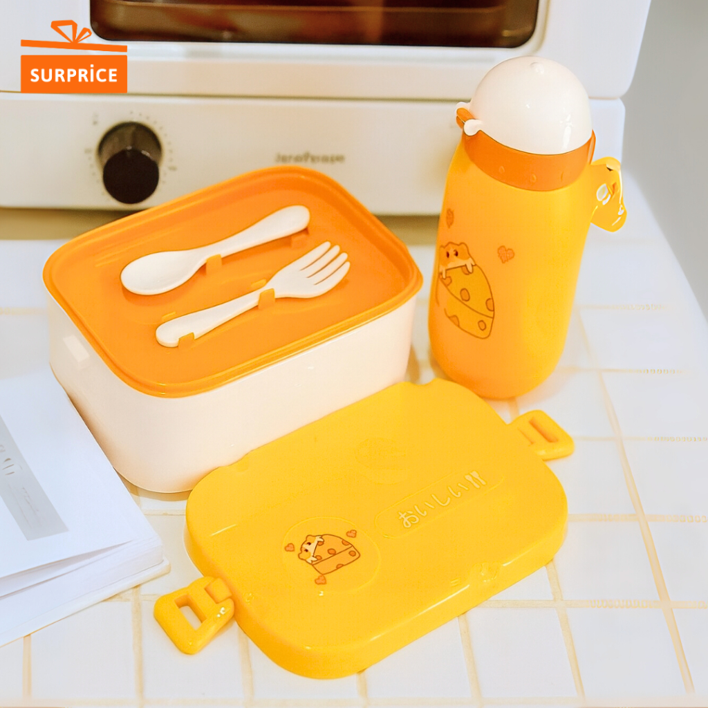 Surprice Set Kotak Bekal Dan Botol Minum / Kotak Makan Anak Set Botol Minum Karakter Lucu / Lunch Bo