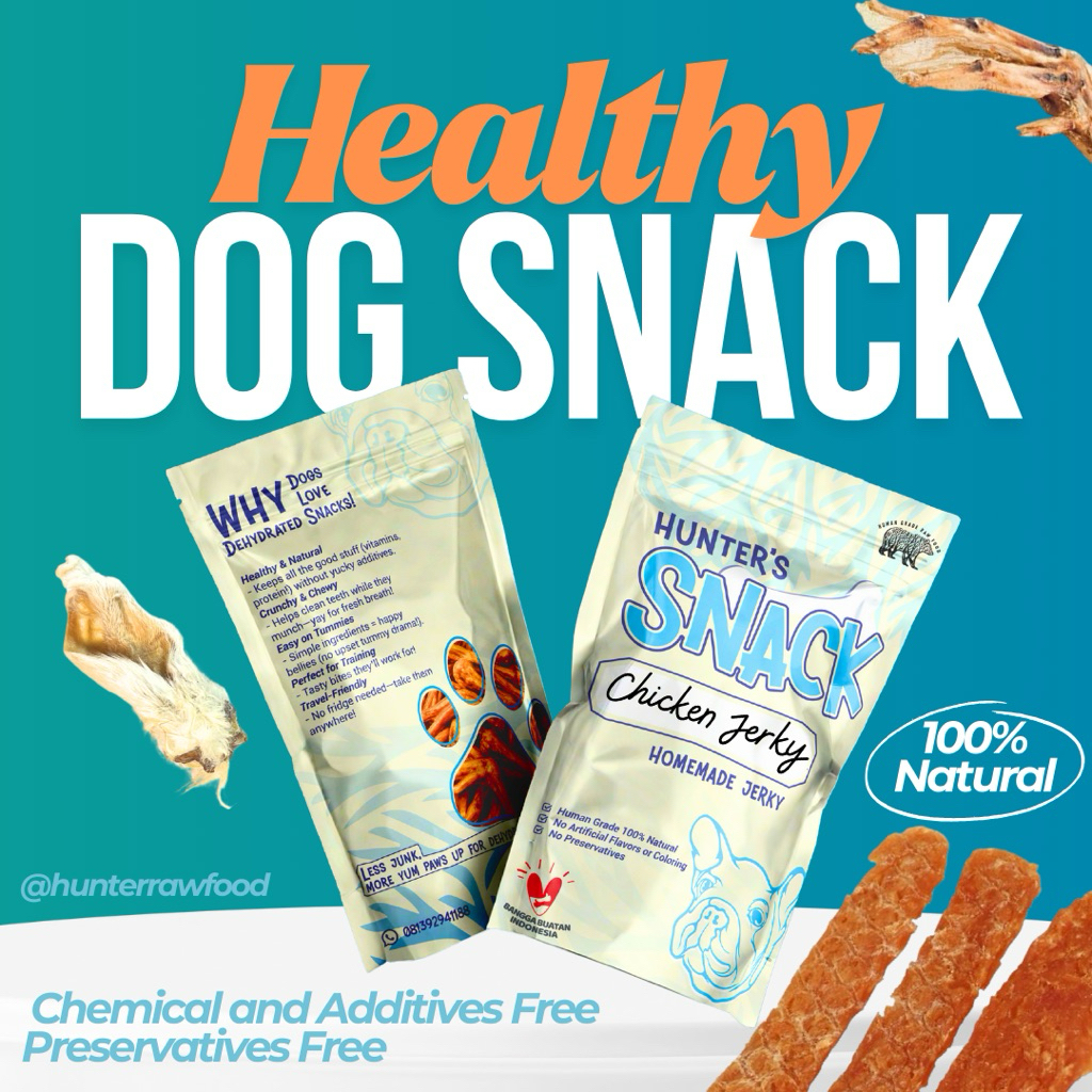 Snack Anjing | Cemilan Anjing Ayam Bebek Kering | Treats Anjing | Kuping kelinci | Ceker Bebek | Cek