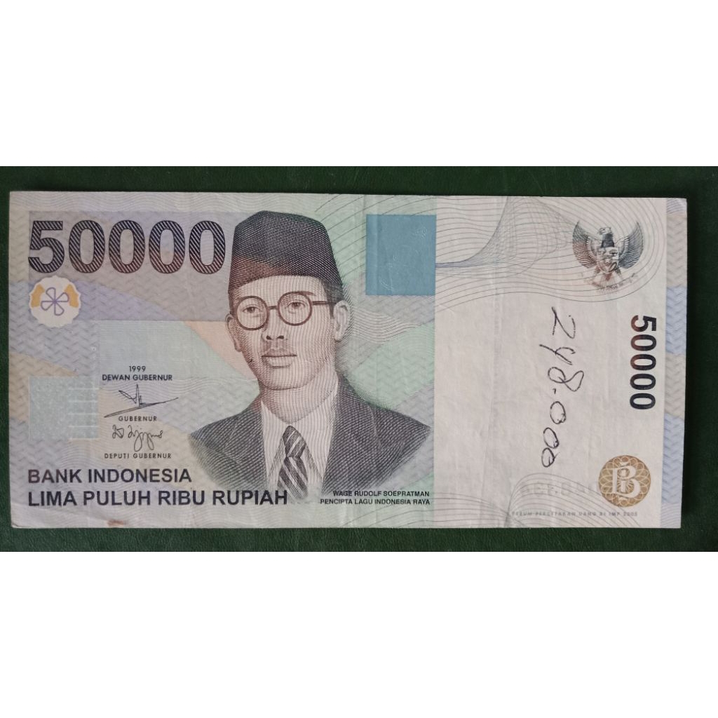UANGKUNO 50.000 RUPIAH WR SUPRATMAN THN 1999