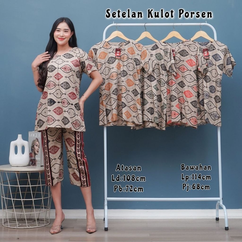 Batik Pekalongan Setelan Kulot Porsen