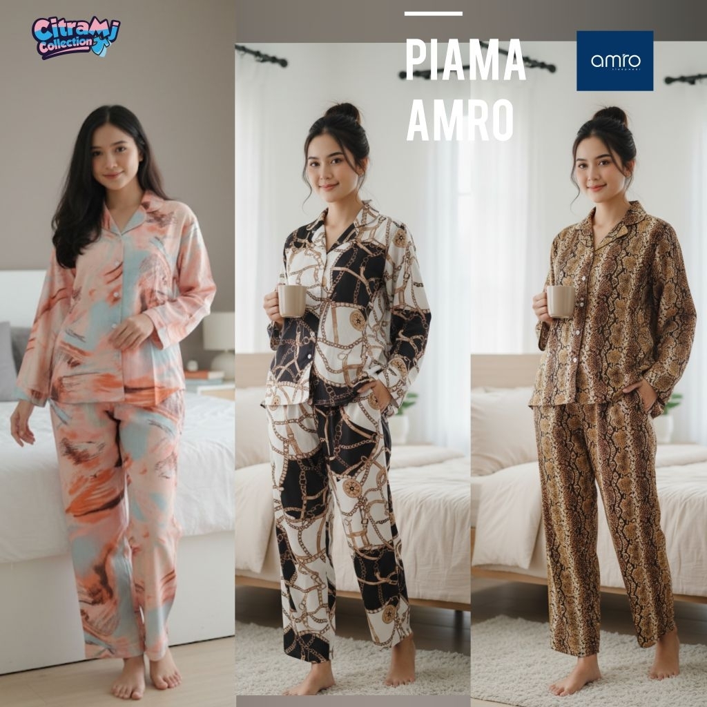 SALE  PIAMA PAJAMAS ONE SET AMRO RAYON PREMIUM STANDAR JUMBO