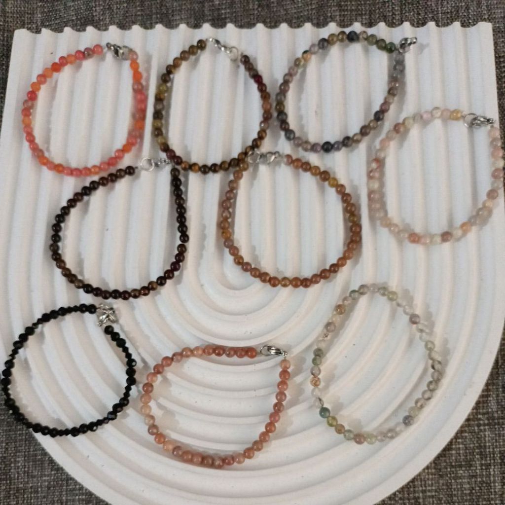 gelang batu alam 4mm pengait
