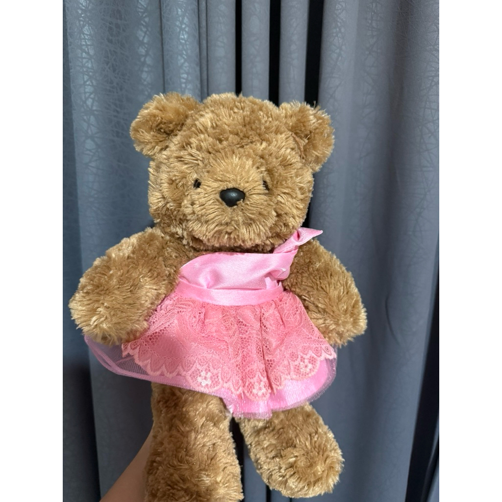 preloved boneka teddy house lengkap baju 14” 36cm