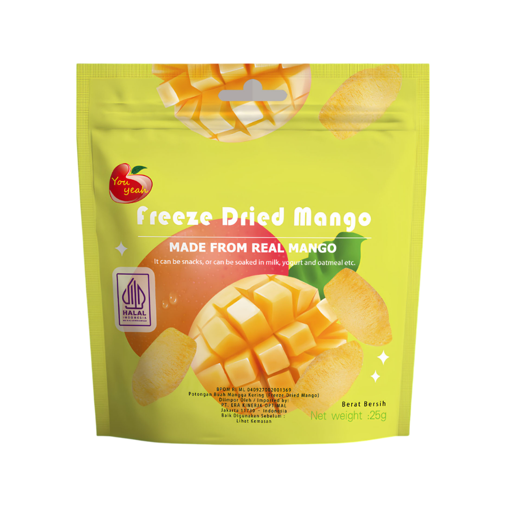 

YOU YEAH FREEZE DRIED MANGO CRISPY CUBE | SNACK CEMILAN BUAH ASLI MANGGA YANG DIKERINGKAN