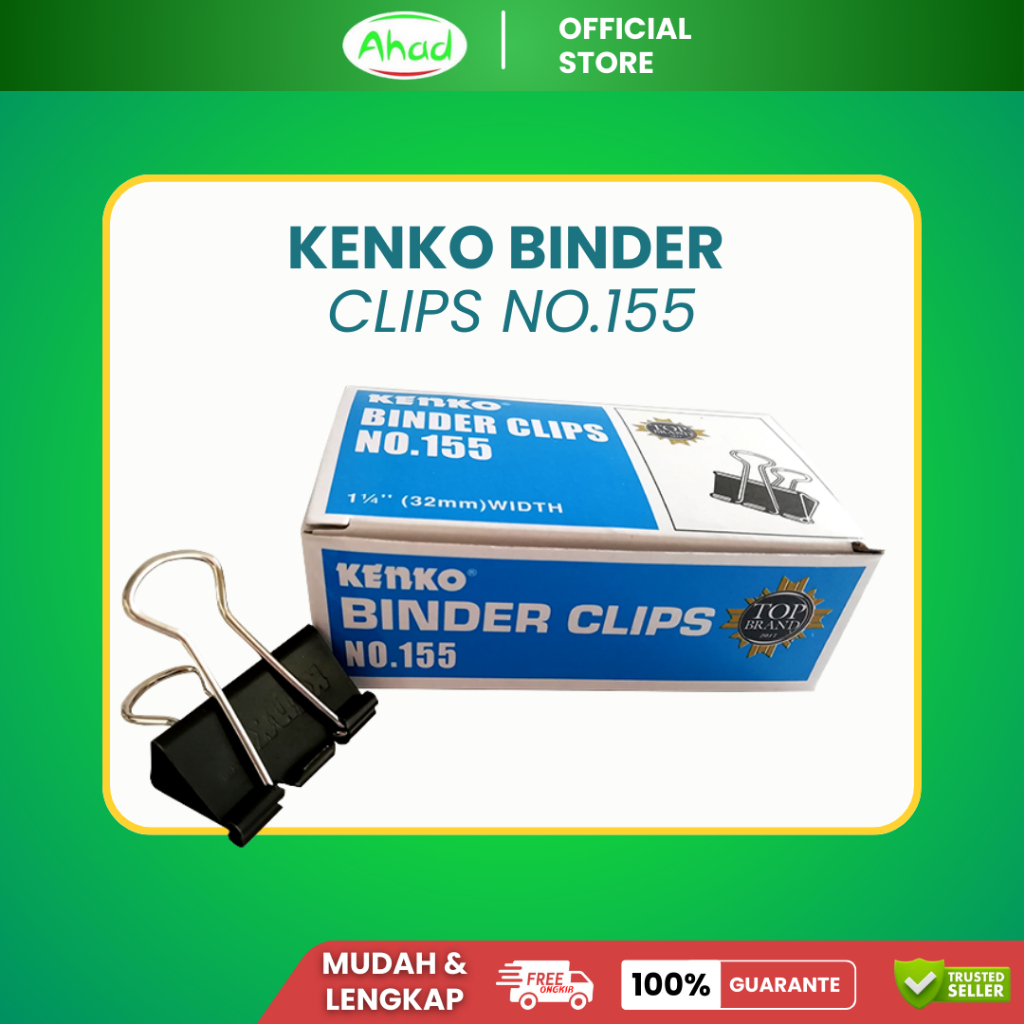 

KENKO BINDER CLIPS NO.155 | PENJEPIT KERTAS HITAM | PENJEPIT KERTAS KENKO| PENJEPIT KERTAS
