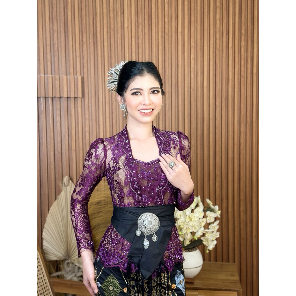 Kebaya Brokat Metalic Jadi + Payet Premium Elegan