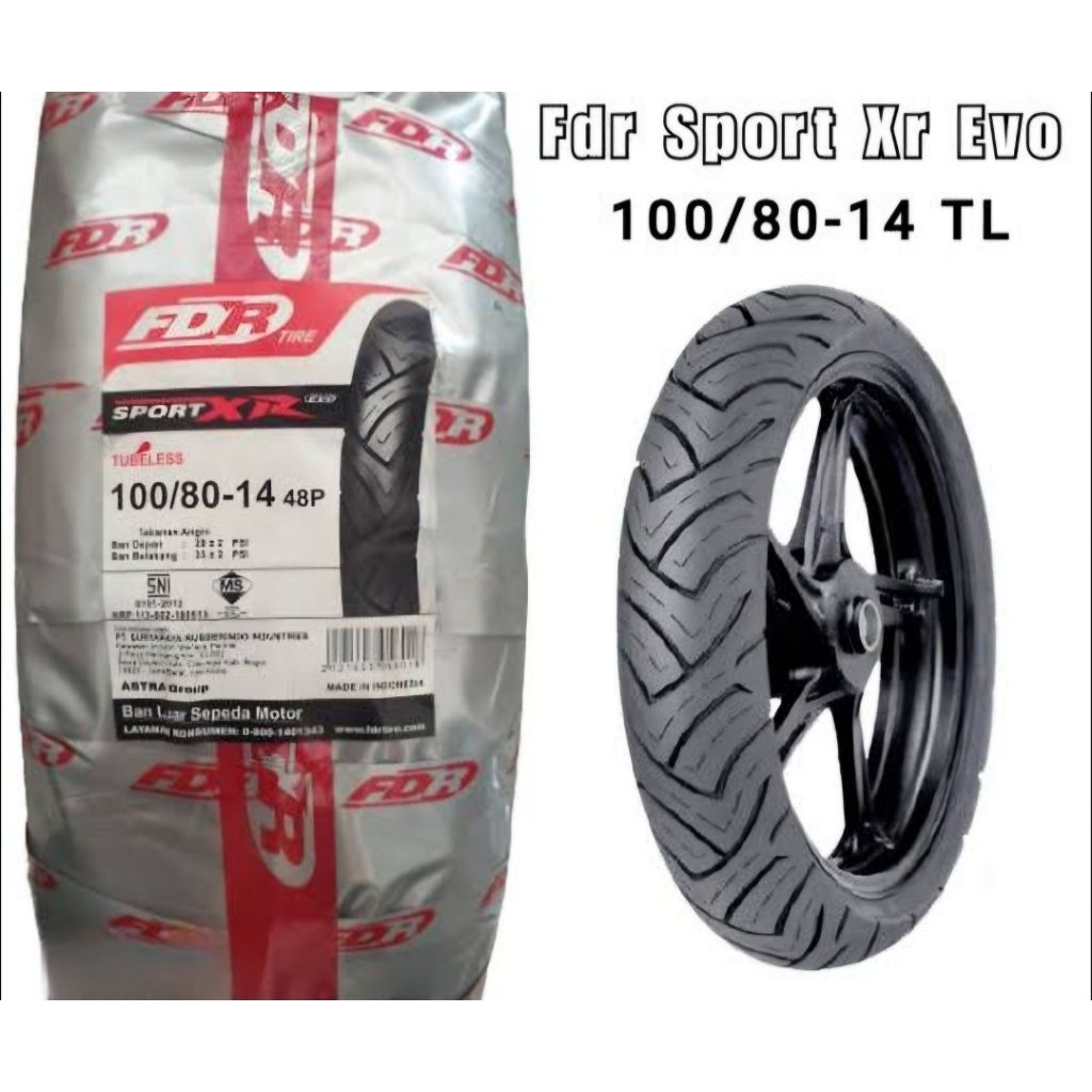 Ban luar FDR genzi 100/80-14 dan FDR sport xr evo 100/80-14