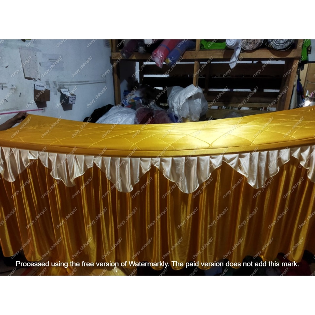 Cover taplak meja poni plus busa 70cm x 70cm x 160cm  fullset menutupi seluruh meja siap pakai