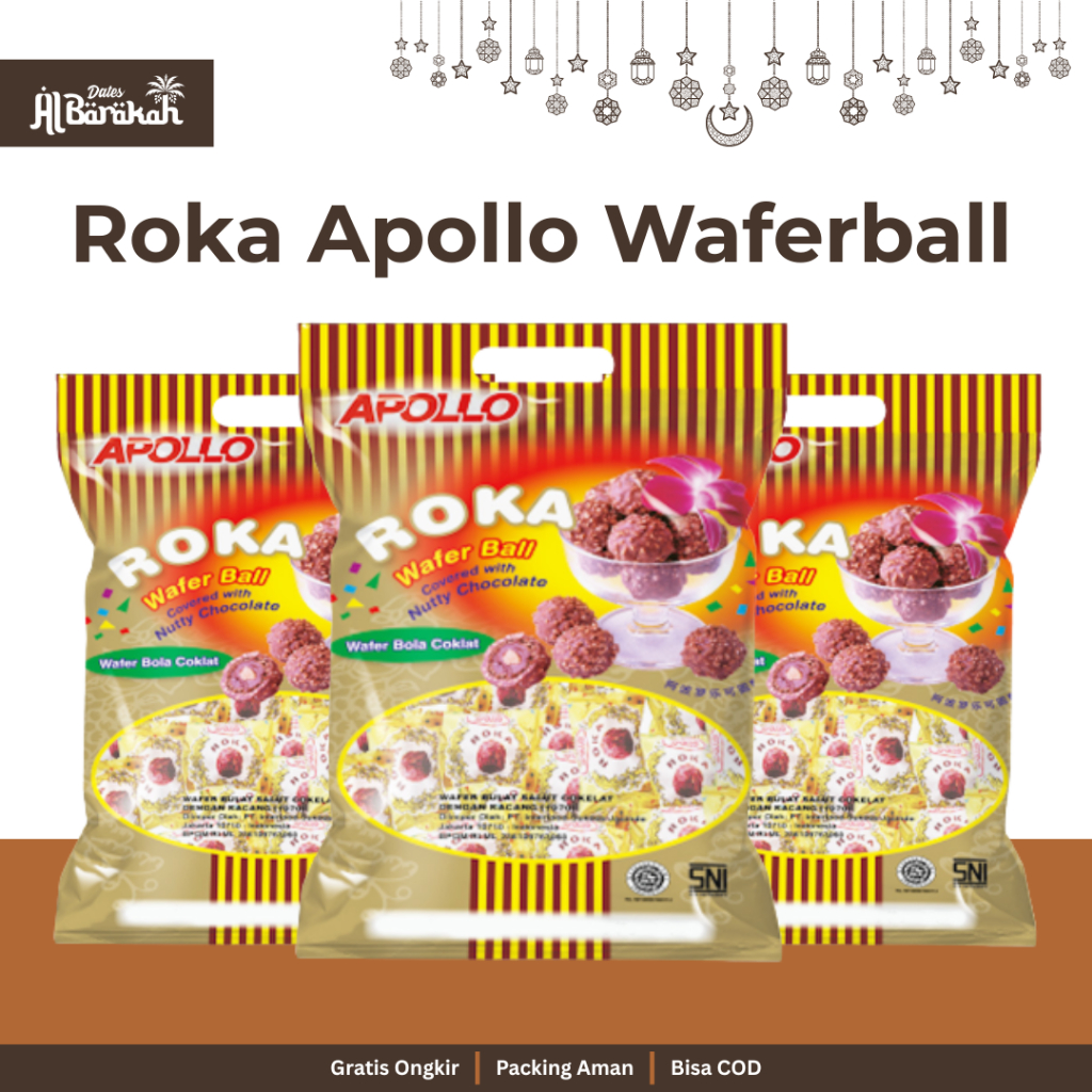 

Roka Apollo Chocolate Wafer Ball Dibalut Cokelat Kacang Renyah Cemilan Coklat Favorit