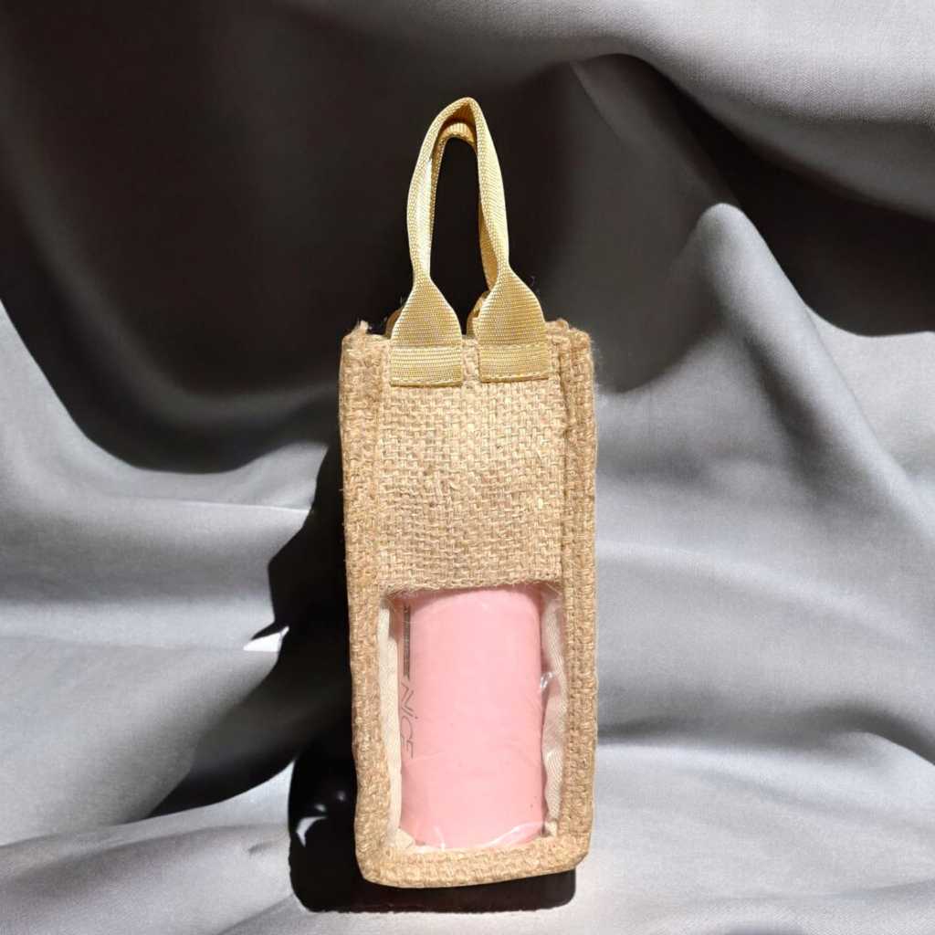 tas goni botol tebal serat besar size 10*10*22 cm kombinasi mika bening totebag humpers  jinjing wan