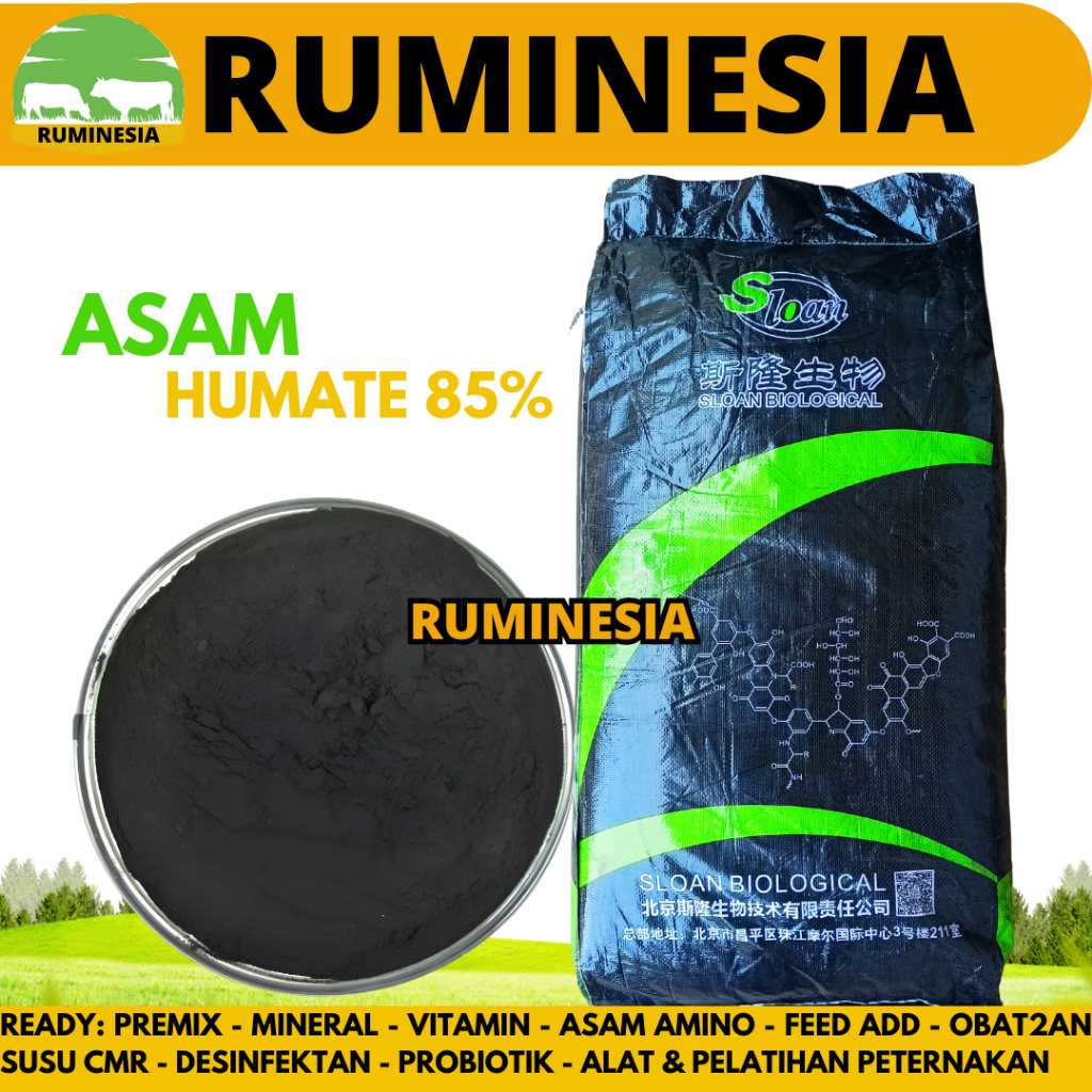 PROMO ASAM HUMAT 25 KG 85% SLOAN (1 SAK HITAM) - Sodium Humate 25 kg - Humic Acid 25 kg - Sodium