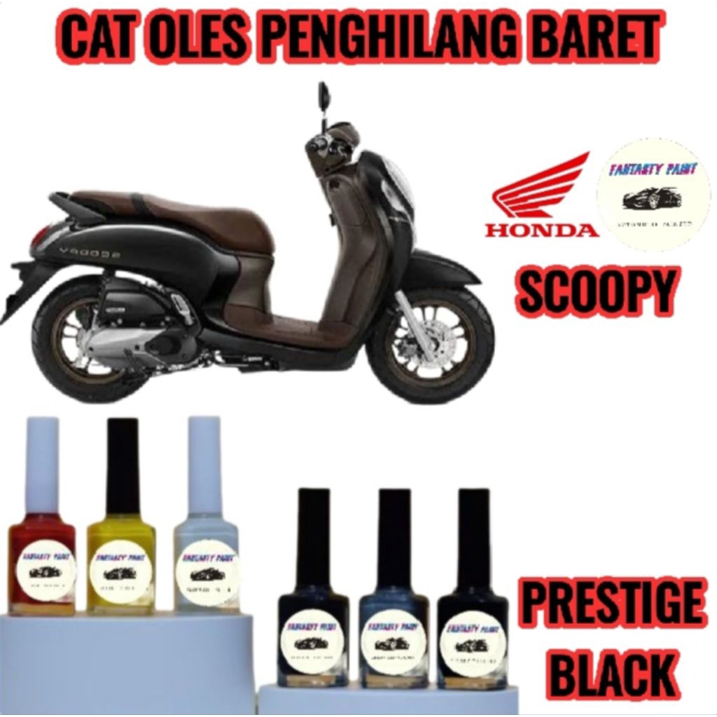 CAT OLES PENGHILANG BARET MOTOR HONDA SCOOPY 2018,2019,2020,2021,2022,2023,2024 HITAM DOFF/PRESTIGE 