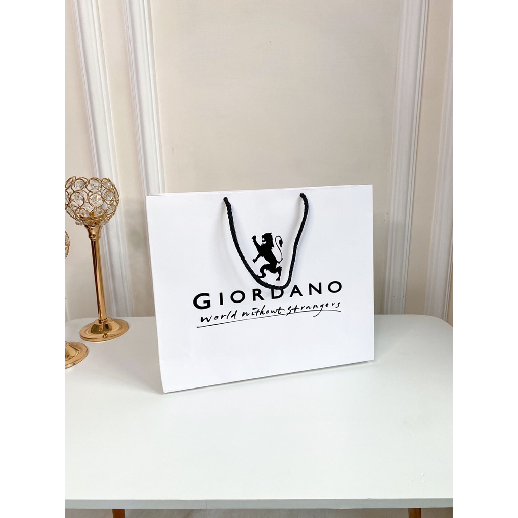 Paperbag Pengganti Merk Giordano Putih Tas Kertas Paper Bag Kado Baju Brand Mall