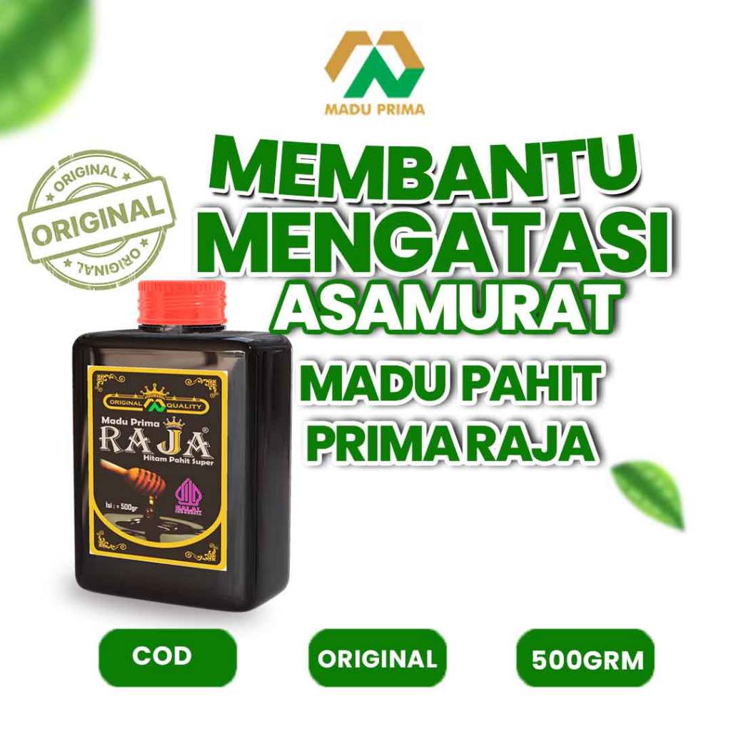 

Madu Prima Raja Hitam Pahit Super 500g Stamina I Asam Urat I Gula Darah
