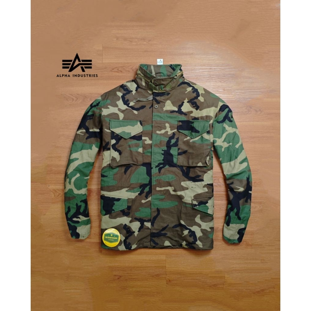 Vintage m-65 camo military canvas jacket