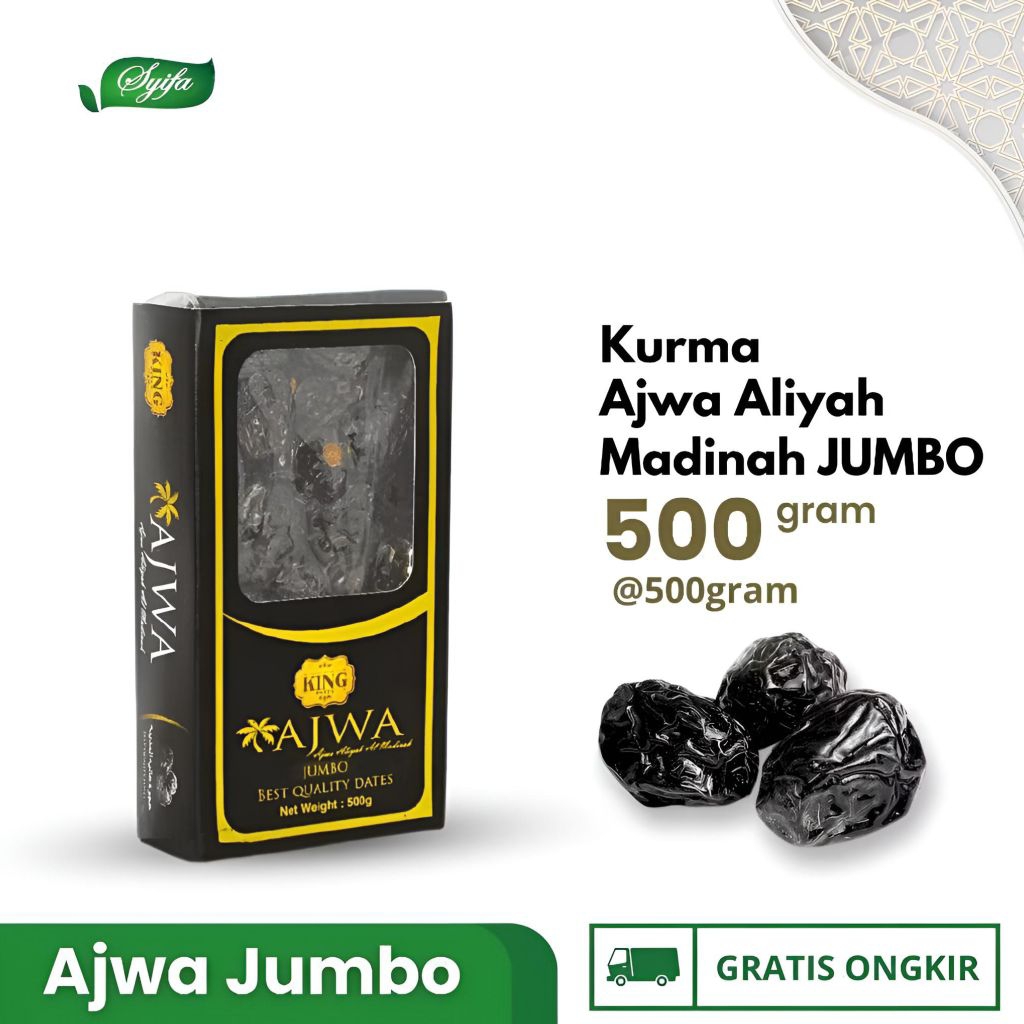 

Kurma Ajwa Madinah Jumbo King Dates 500g