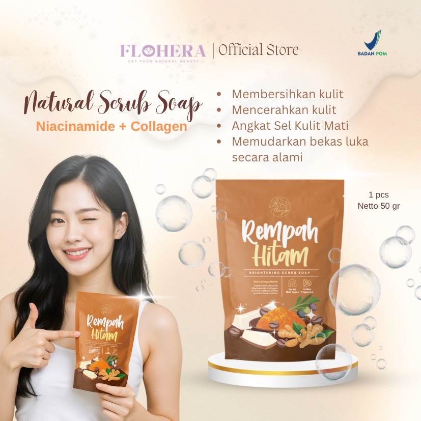 Rempah Hitam Brightening Scrub Soap Sabun Lulur Wangi Kopi