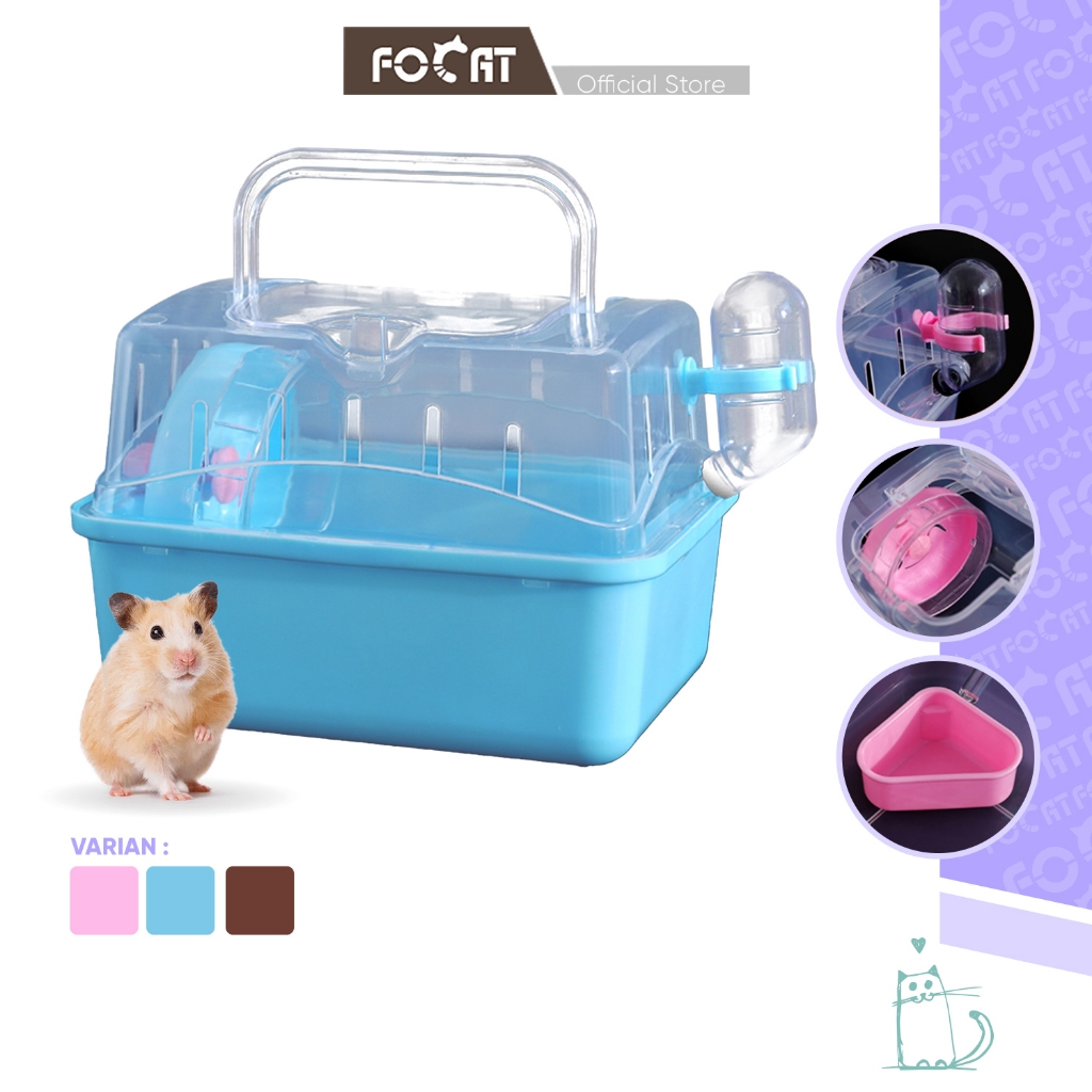 FOCAT Hamster Travelling Box F19 Rumah Hamster / Kandang Hamster Portable / Kandang Sugar Glider