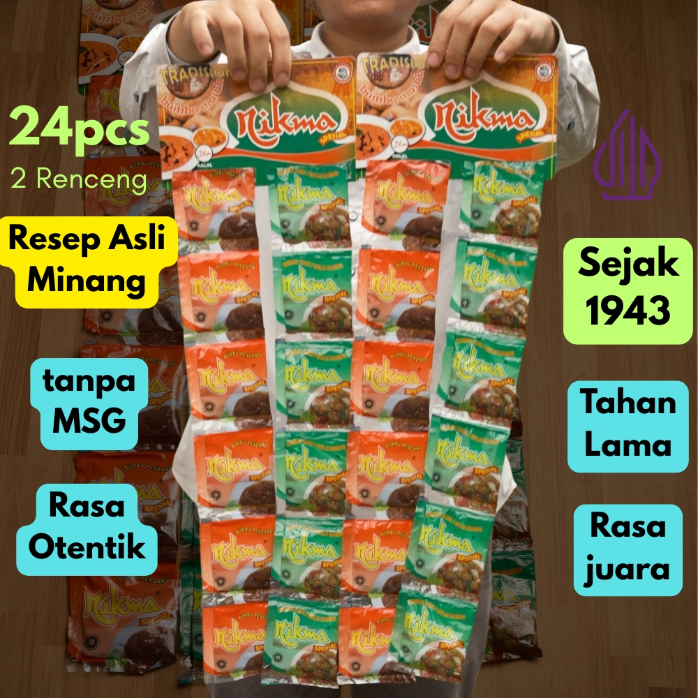 

Bumbu Padang Rendang Gulai Paket Hemat 24 Sachet Halal Asli Minang Masakan Tradisional