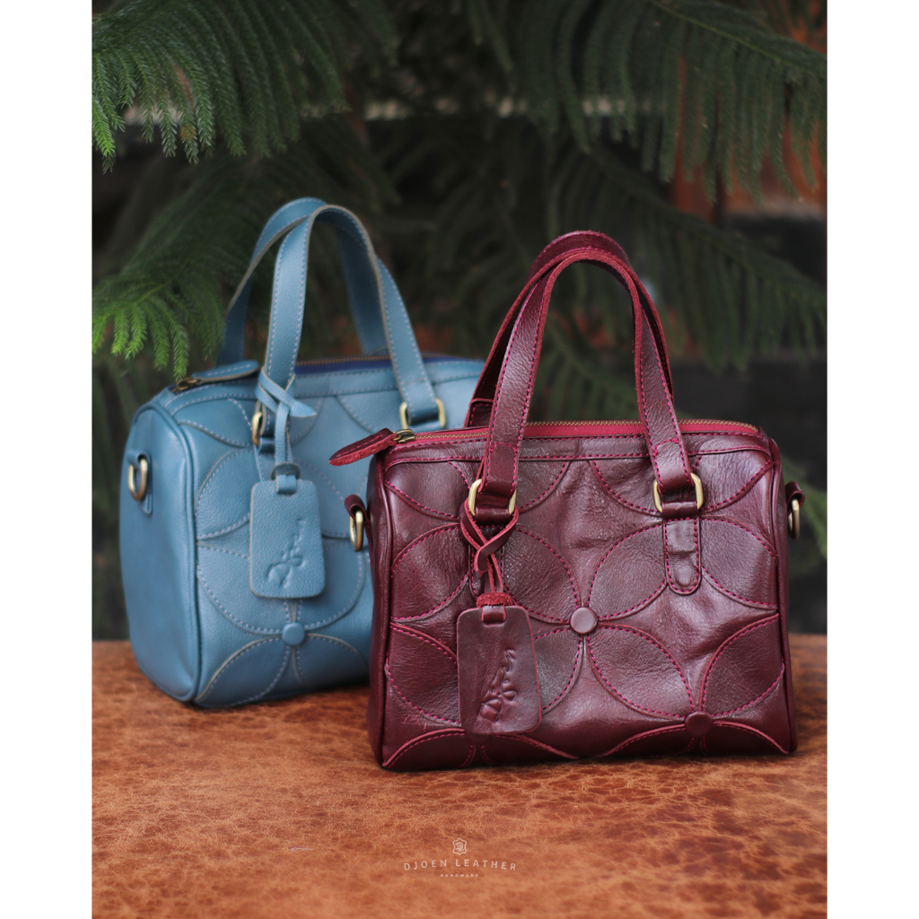 djoen leather tas wanita kulit sapi asli tas adelia kawung by djoen leather