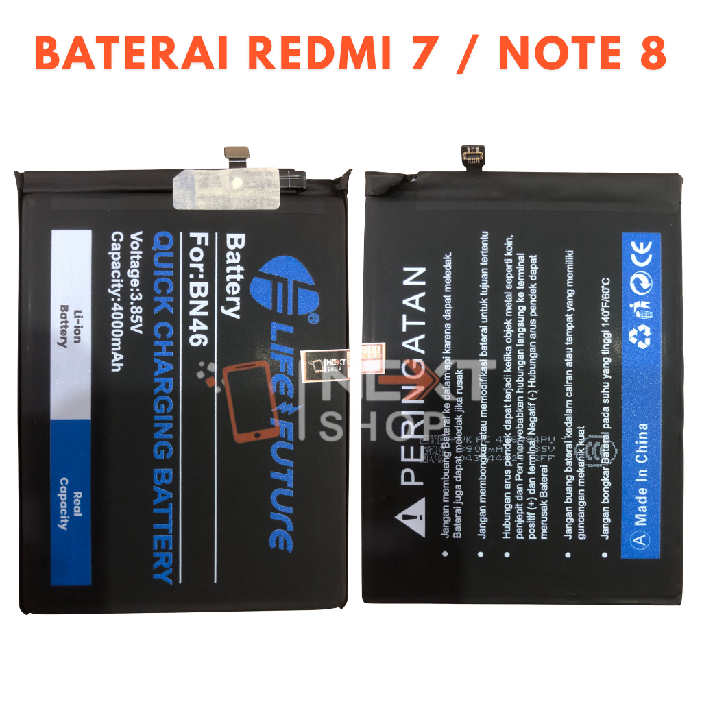 BATERAI REDMI 7 / NOTE 8 / BN 46 DOUBLE POWER LIFE FUTURE