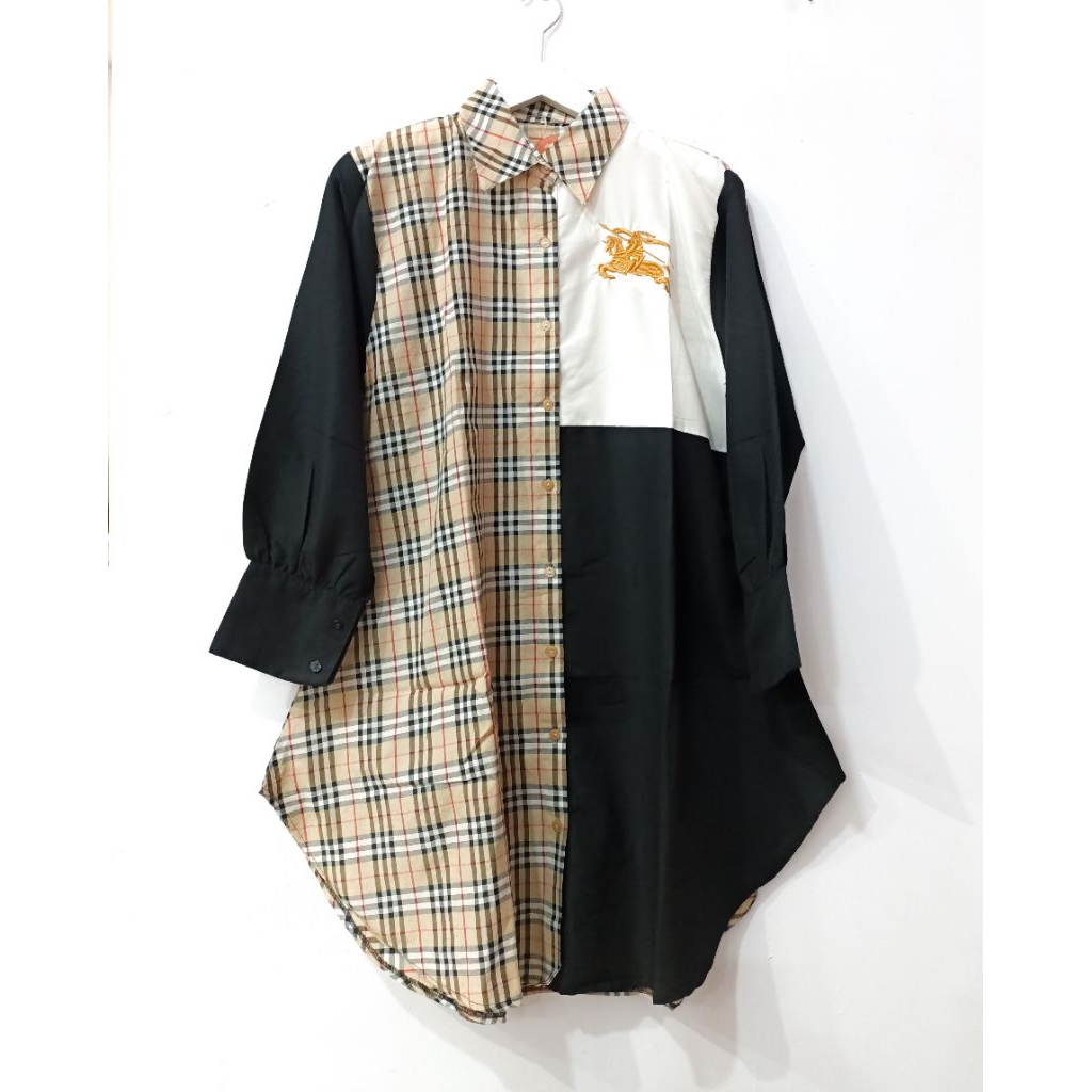 Tunik wanita kotak kotak kekinian