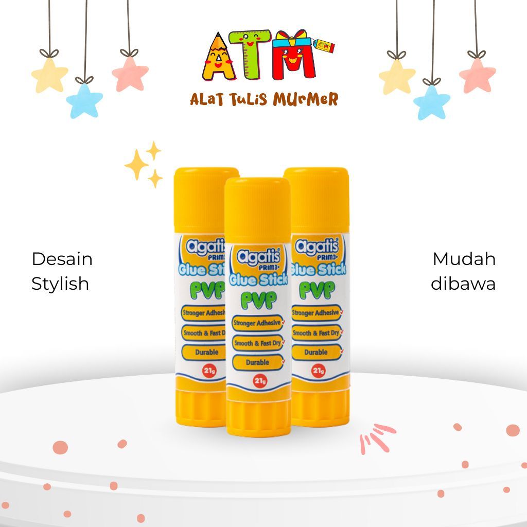 

lem stick/lem kertas/lem batang/agatis prime glue stick per pcs murah-21gr