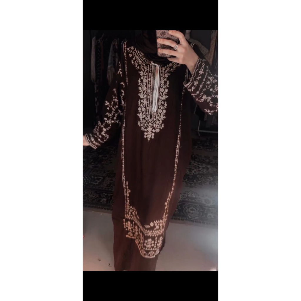 Gamis Bordir Katun Premium