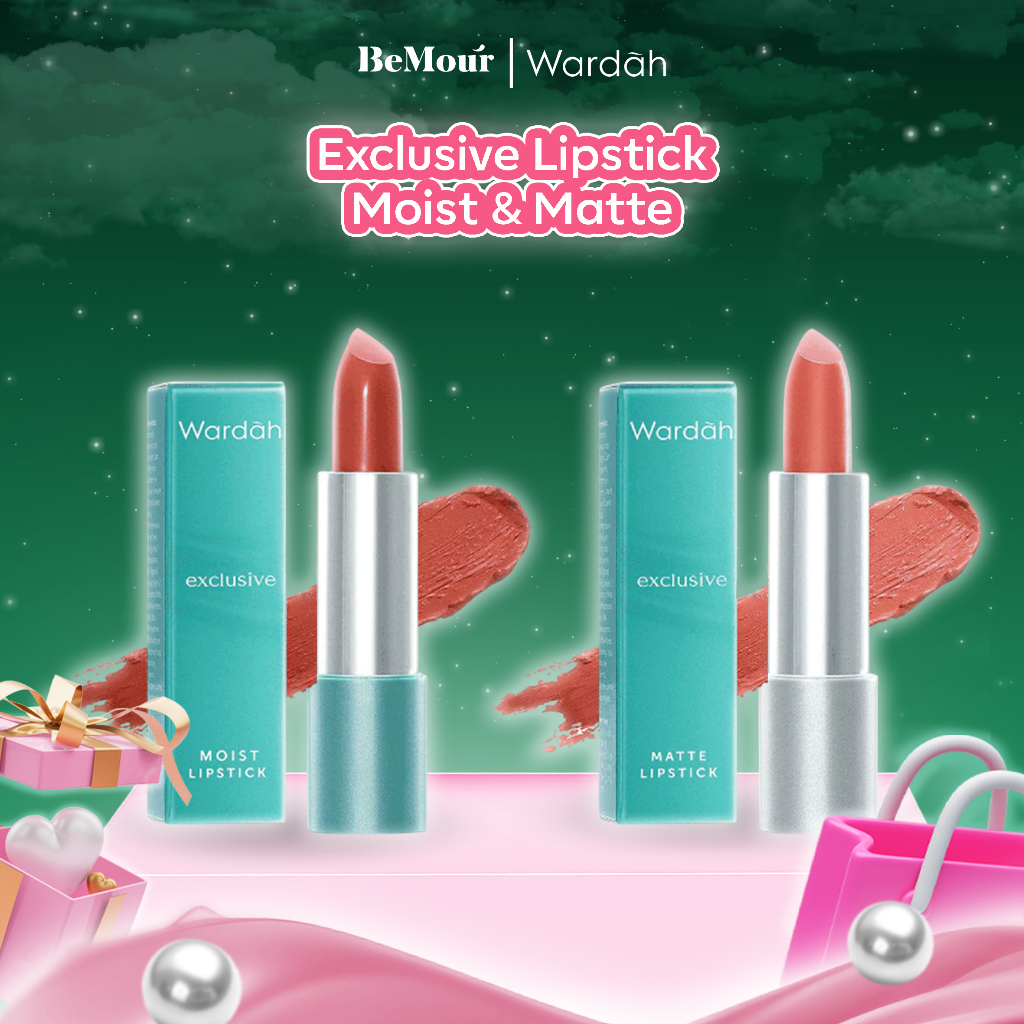 WARDAH - EXCLUSIVE LIPSTICK ( 3.5 g ) - Lipstik Moist Soft Matte Finish Pigmented Tahan Lama Lembab