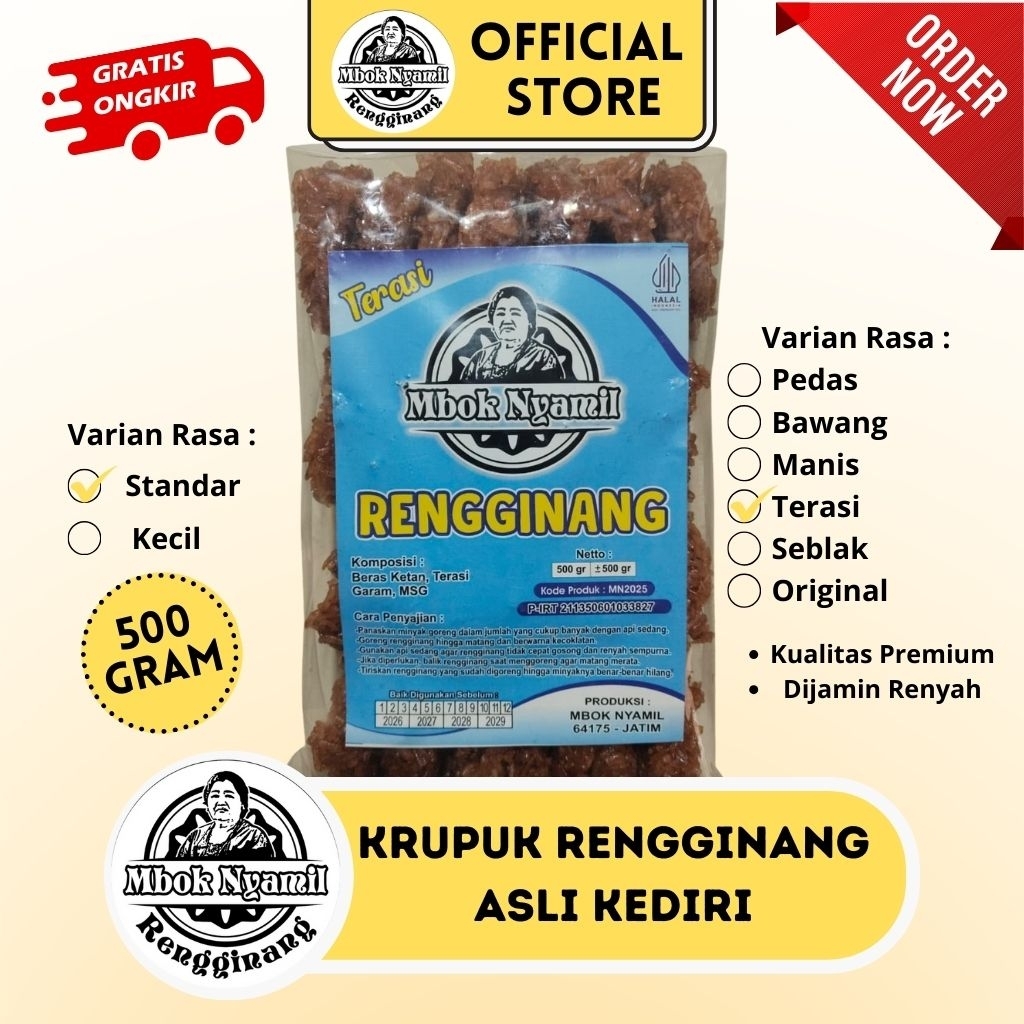 

Rengginang Khas Kediri - Varian Terasi (Setengah Jadi)