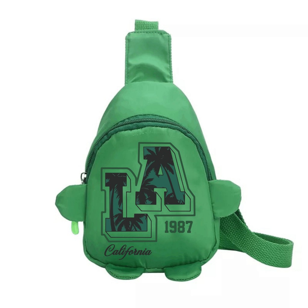 QP Tas Ransel Sling Sekolah Anak Laki-Laki Perempuan Motif Gratis Nama / Karakter Design LA1987