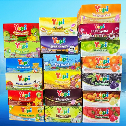 

Yupi Gummy Candies Box 24 Pcs Permen Kenyal Aneka Rasa (All Varian)