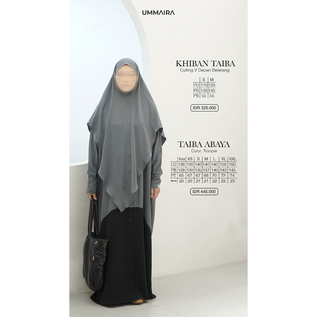 Ummaira Abaya - Khimar Bandana Taiba Kareem dan Nadeem Anti UV by Ummaira Abaya