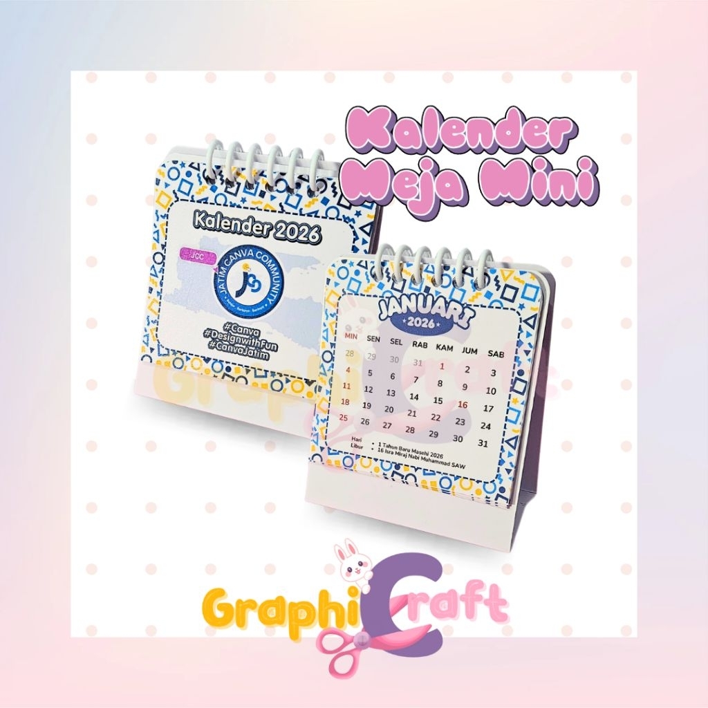 

Kalender 2026/ Kalender Meja Mini/ Kalender Jatim Canva Community DIY