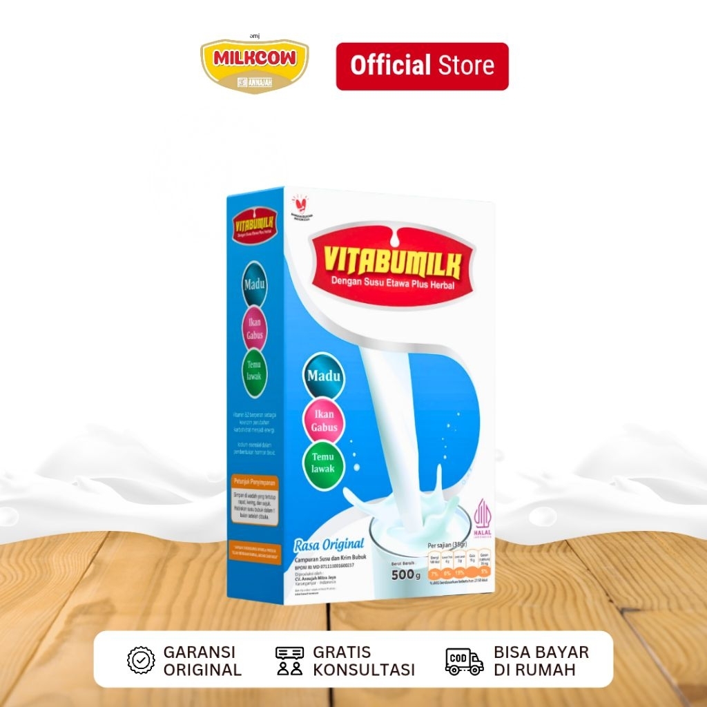 

VITABUMILK - Susu Etawa Plus Madu, Albumin Ikan Gabus, & Curcuma 500gr / Susu Madu Untuk Nafsu Makan Anak