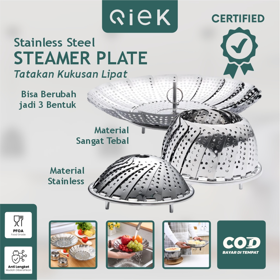 Qiek Pengukus Model Teratai Alat Kukus Bentuk Bunga Kukusan Serbaguna Alat Kukus Stainless Steel