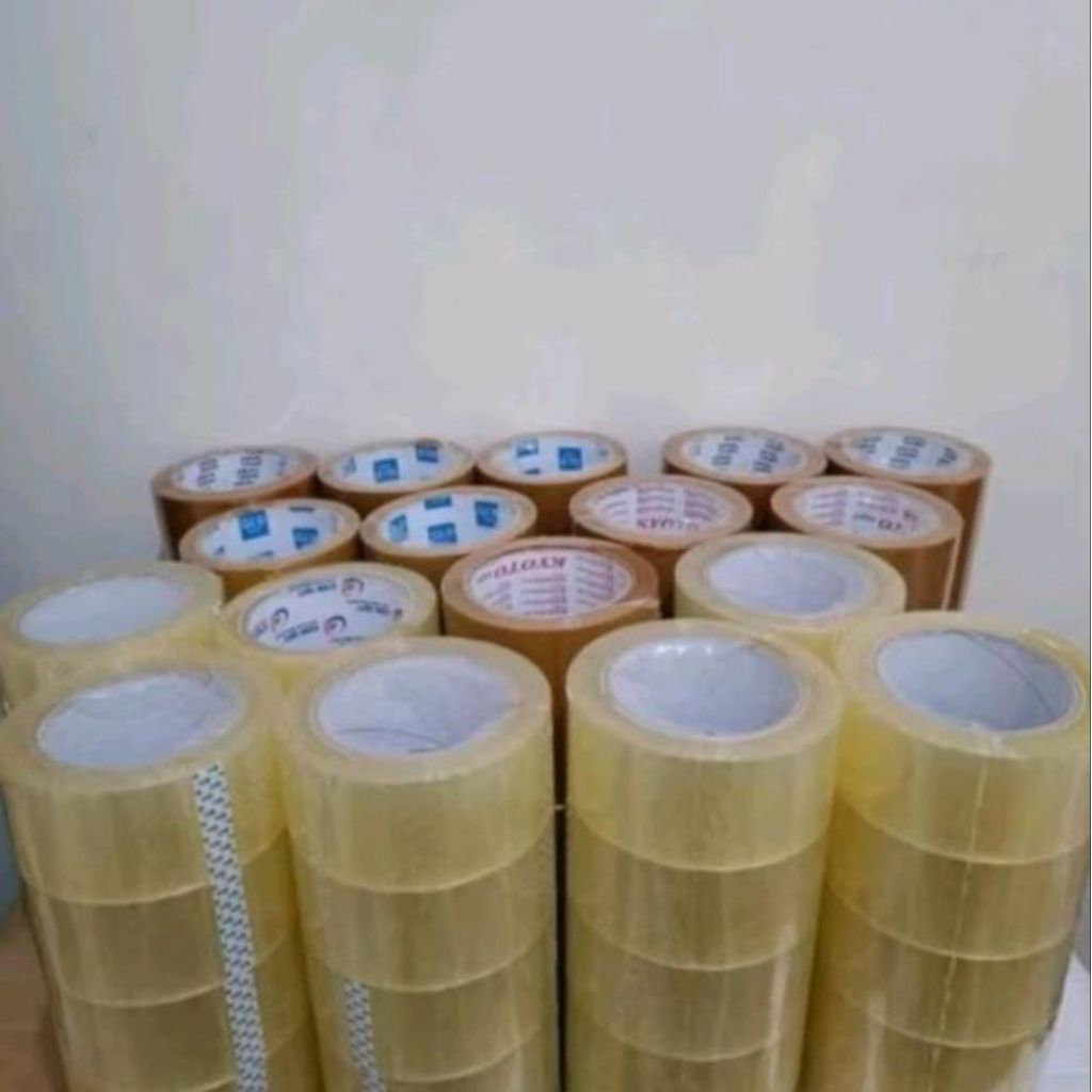 

Lakban bening original 45mm x 90yard paket murah 1 slop isi 6 pcs/roll