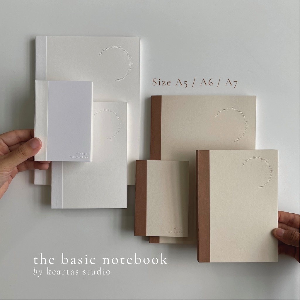 

The Basic Notebook - A5/A6/A7 Grid/Dotted/Lined/Blank Notebook by Keartas Studio (buku kotak, titik-titik, garis, polos)