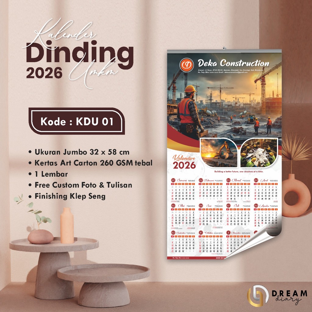 

CETAK KALENDER DINDING 2026 KDU 1 PLY CUSTOM FOTO KELUARGA/OLSHOP-KALDING ANAK/SOUVENIR/KENANGAN