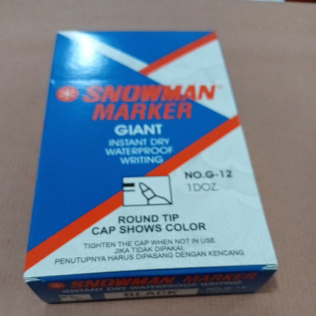

Snowman spidol permanent hitam isi 12 pcs