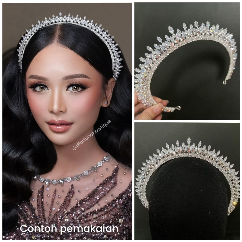 Mahkota Pengantin Zircon Aphrodite Sampai Telinga