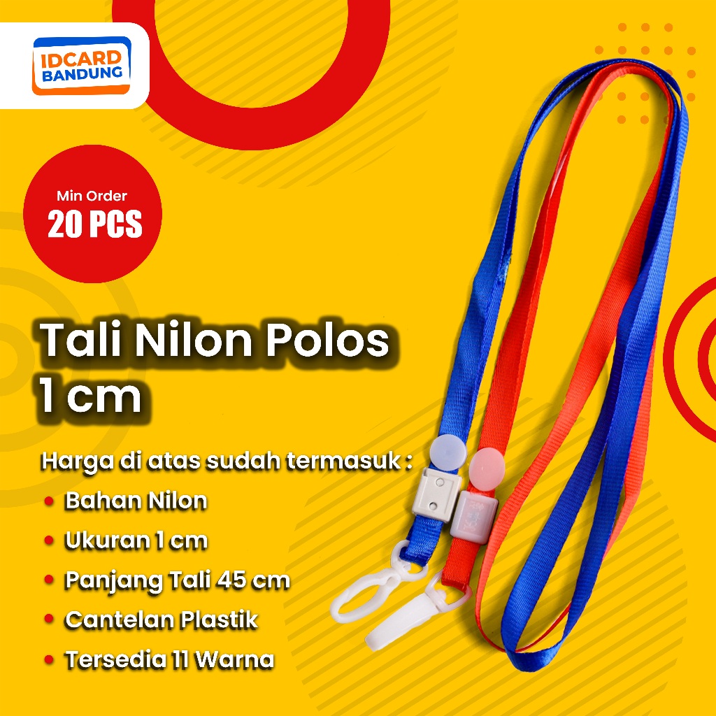 

TALI JADI 1 cm / Tali Id Card Tali Lanyard kalung panitia event acara Gantungan Id Card Card Holder Name Tag 1 cm
