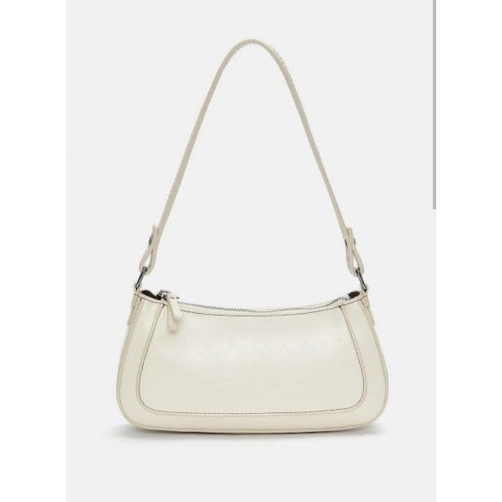 (Baru 1x Pakai) Preloved Branded Pull&Bear P&B Shoulder Bag Tas Wanita Mini White Pouch Dompet Warna